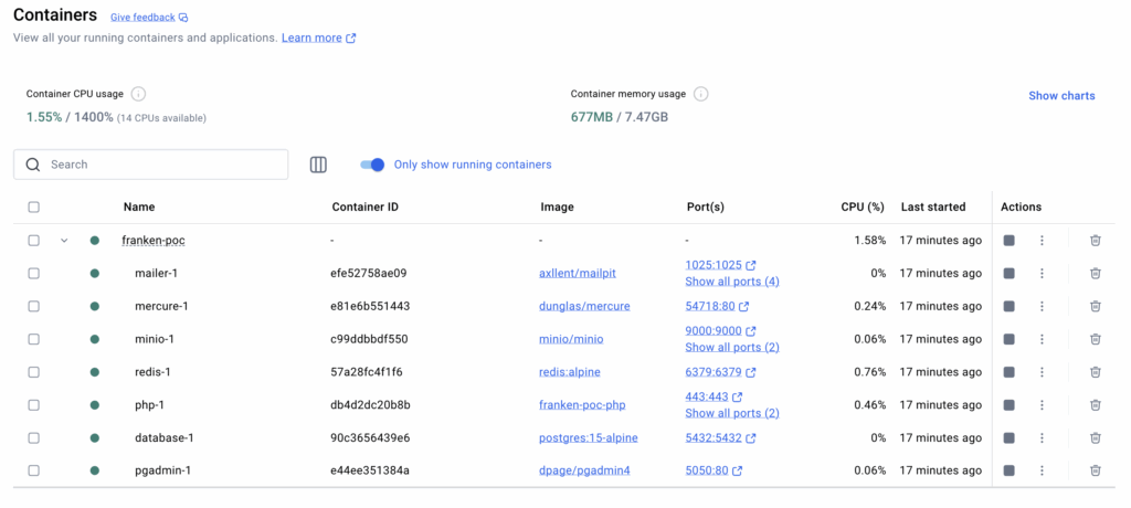 docker run frankenPHP