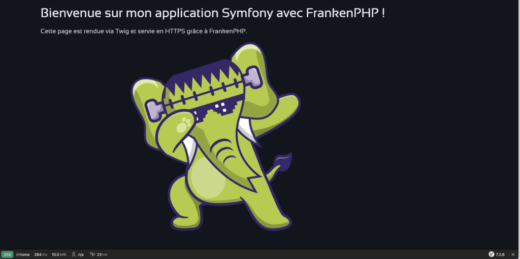 symfony utilise frankenPHP
