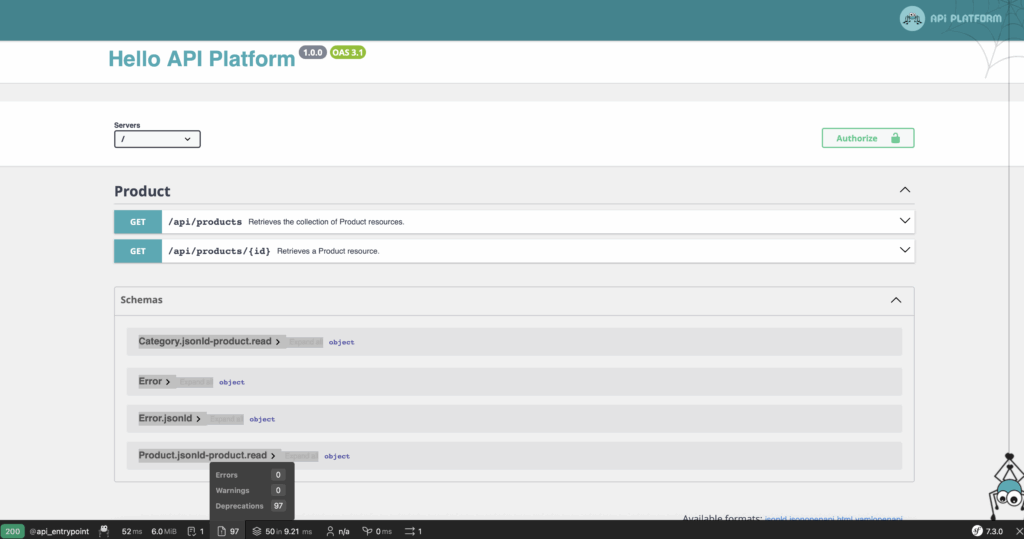 dashboard api platform jschristophe