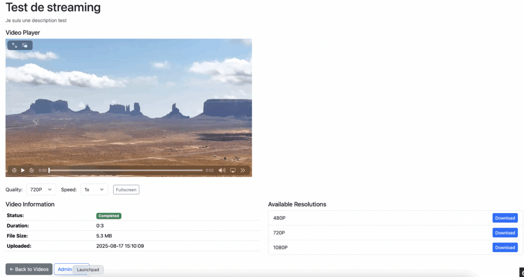 show page for a basic streaming POC
