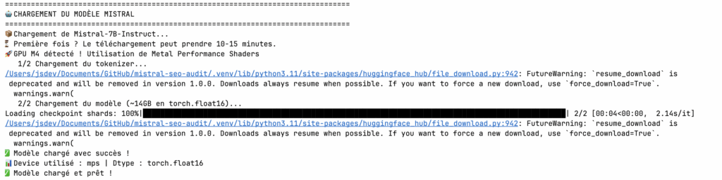 loading local model with venv in the terminal