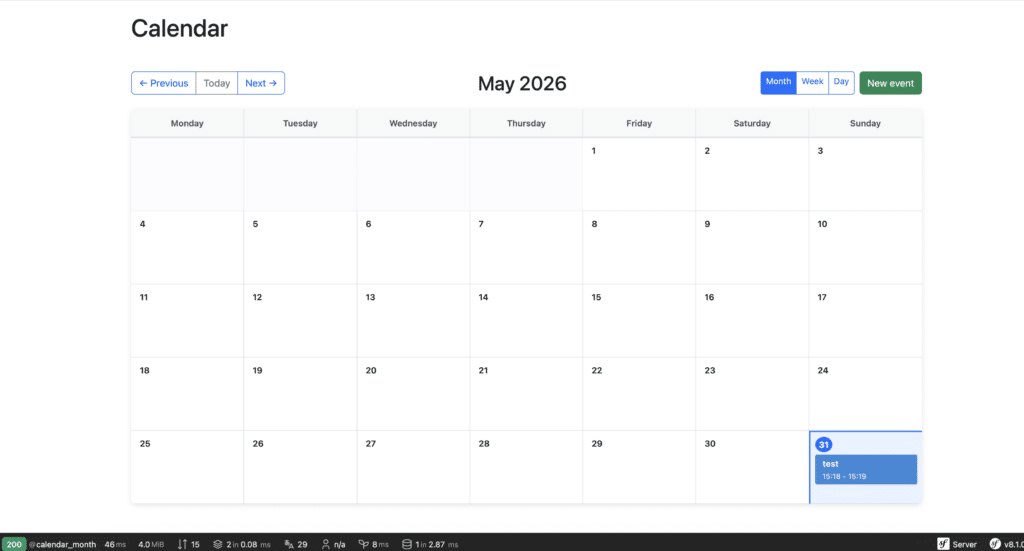 symfony ux calendar bundle de jeansebastien Christophe